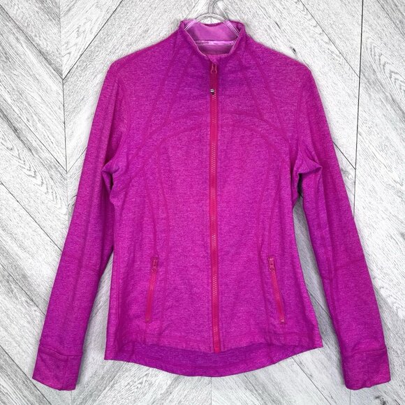 Lululemon Define Jacket Heathered Paris Pink Womens Size 12 Yoga Gym Workout - Picture 2 of 6
